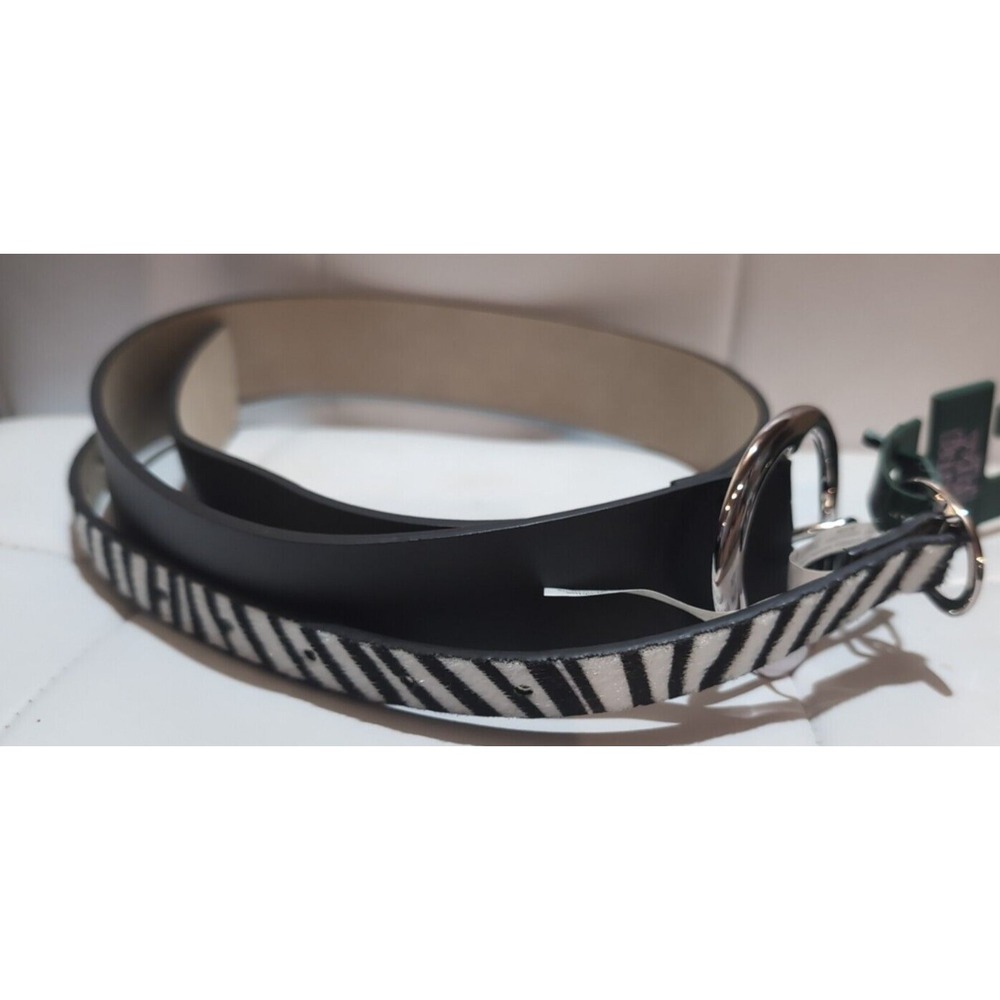 2 pk Wild Fable Zebra Print and black Belt Size XS Silver Hardware NWT